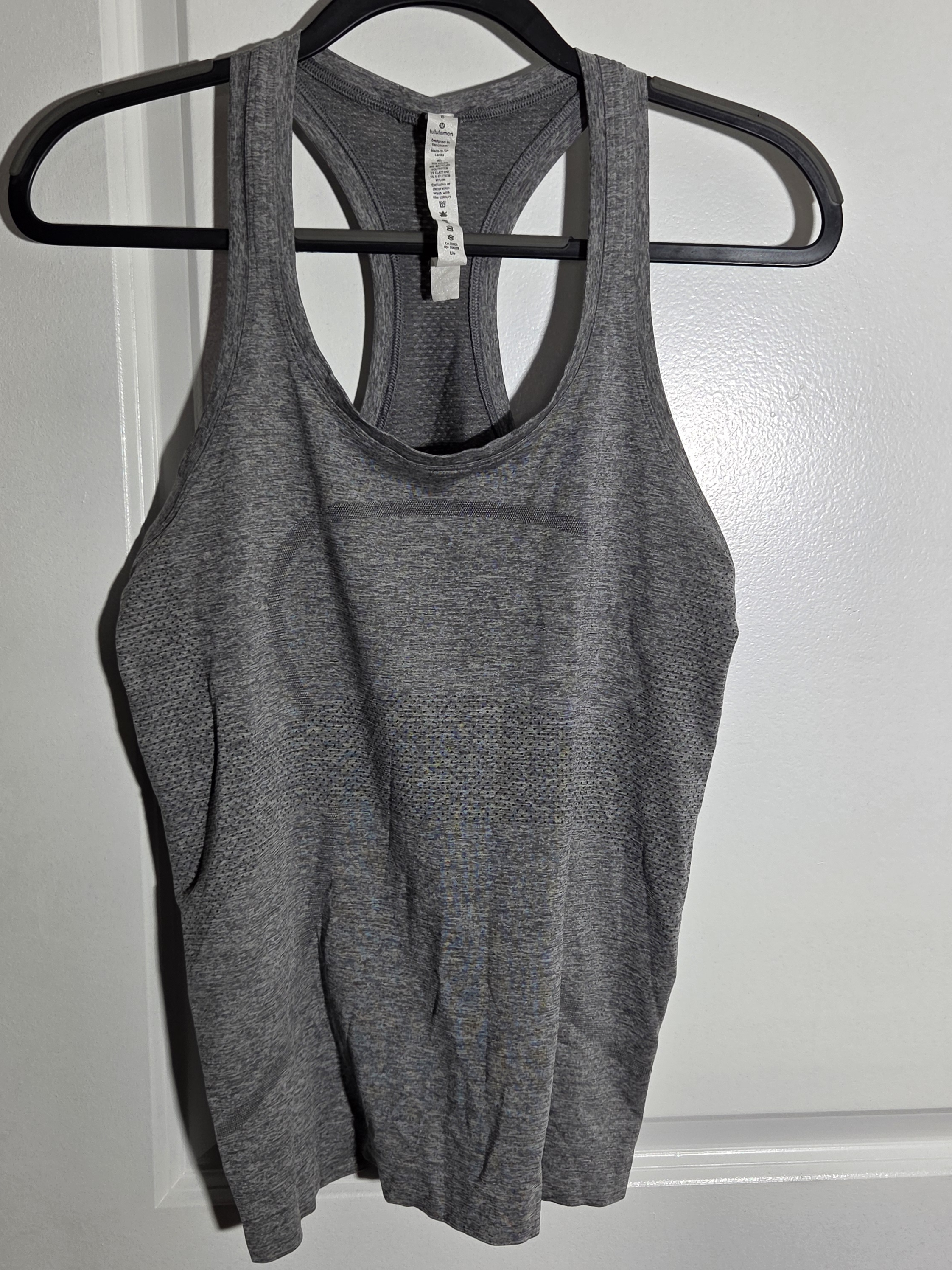 Lululemon Athletica Heather Gray Racerback Tank Size 8